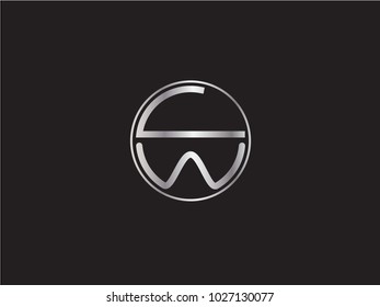 CW circle Shape Letter Design
