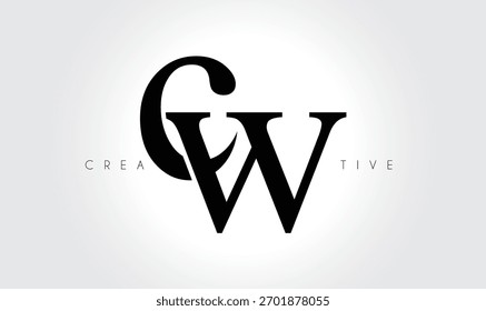 CW  Elegant Serif Monogram Logo – Luxury Lowercase Typographic Lettermark for Modern Branding