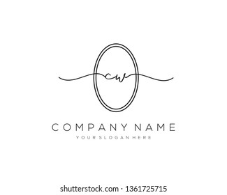 CW handwriting initial  logo vector