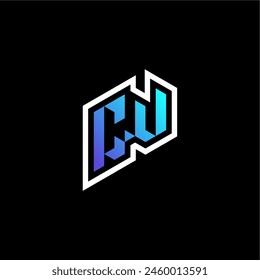 Ideas de concepto de juego azul degradado inicial de CW para el equipo de deportes, twitch y streamer