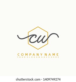 CW Initial handwriting logo concept