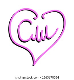 CW initial handwriting logo design in Pink love symbol. This logo can be applied for salon, cosmetics, fashion, jewelery, wedding, beauty products, cute logo, women's accessories and many more.
