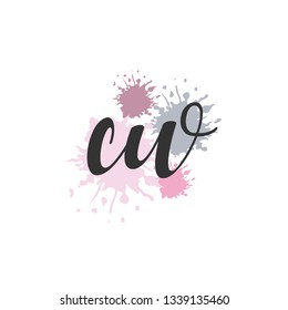CW  Initial Handwriting logo template vector