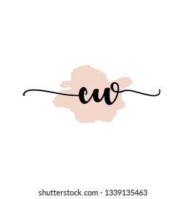 CW  Initial Handwriting logo template vector