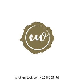 CW  Initial Handwriting logo template vector