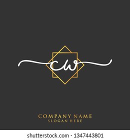 CW Initial handwriting logo template