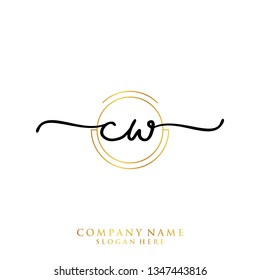 CW Initial handwriting logo template