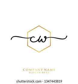 CW Initial handwriting logo template