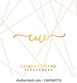 CW Initial Handwriting logo template vector