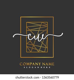 CW Initial Handwriting logo template vector
