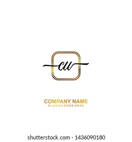 CW Initial handwriting logo template vector