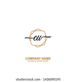 CW Initial handwriting logo template vector