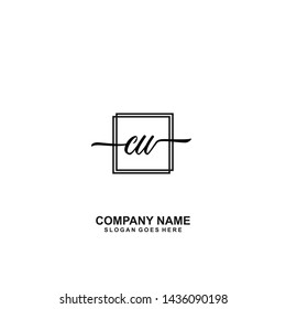 CW Initial handwriting logo template vector