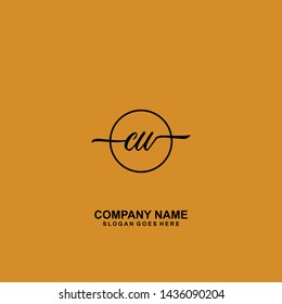 CW Initial handwriting logo template vector