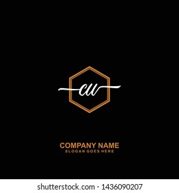 CW Initial handwriting logo template vector