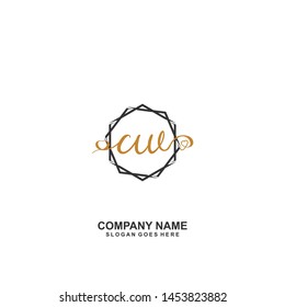 CW Initial handwriting logo vector