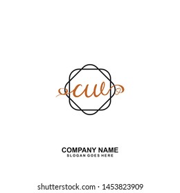 CW Initial handwriting logo vector