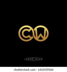 CW initial letter linked circle capital monogram logo modern template