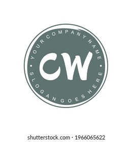 CW Initial logo Branding Brush wedding business