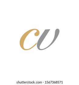 CW Initial logo Capital Letters Gold and Grey colors