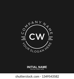 CW Initial logo letter with minimalist concept