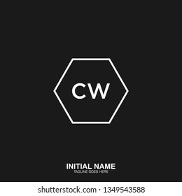 CW Initial logo letter with minimalist concept