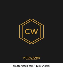 CW Initial logo letter with minimalist concept