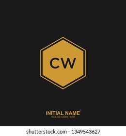 CW Initial logo letter with minimalist concept