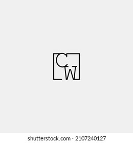 CW initial logo in line concept in high quality professional design that will be best for companies