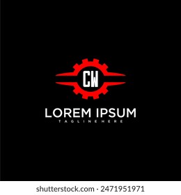 Monograma inicial CW para el Vector de diseño de logotipo automotriz