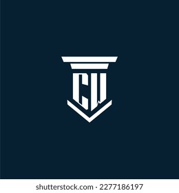 CW marca del logotipo del monograma inicial