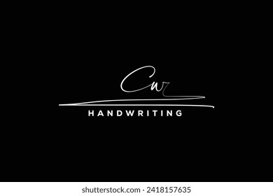 CW initials Handwriting signature logo. CW Hand drawn Calligraphy lettering Vector. CW  letter real estate, beauty, photography letter logo design.
