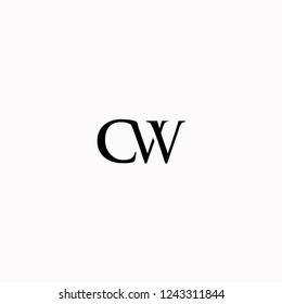 Cw Letter Initial Logo Design Template Stock Vector (Royalty Free ...