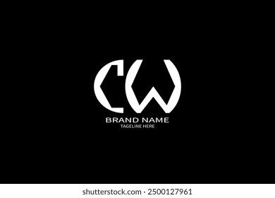 CW letter logo creative design. CW unique design. CW letter logo design on black background.