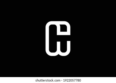 CW letter logo design on luxury background. WC monogram initials letter logo concept. CW icon design. WC elegant and Professional white color letter icon design on black background.