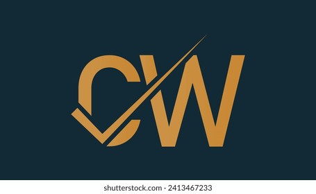 Vector de plantilla de diseño de logotipo de carta CW. Concepto del logo de CW con letras creativas.