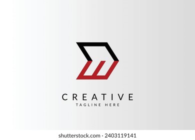 Logo-Design für CW-Buchstaben, Vektorvorlage