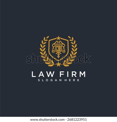 CW letter monogram logo for lawfirm with pillar and leaf image design