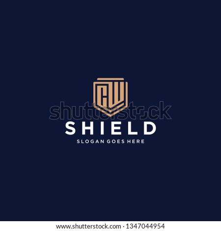 CW letter shield icon