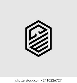CW line geometric monogram with high quality professional design that will print well
