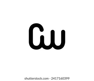 CW logo design vector template