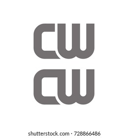 CW logo initial letter design template vector