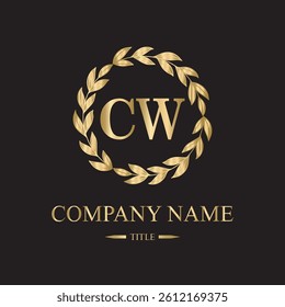 cw logo initial letter luxury royal logo. template symbol. modern golden luxury logo. abstract monogram vector letter mark brand fashion. icon  business monogram boutique font Clothing minimalist.