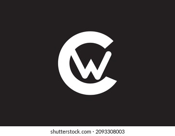 Logotipo CW, plantilla de logotipo de carta inicial, logotipo de letra C + letra W