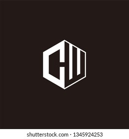 CW Logo Initial Monogram Negative Space Designs Templete