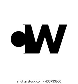 CW Logo. Vector Graphic Branding Letter Element. White Background