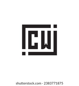 CW minimalist geometric symbol logo in high quality professional design that will print well across any print media
