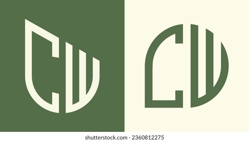 CW modern initial letter logo design vector bundle. It will be suitable for which company or brand name start those initial.