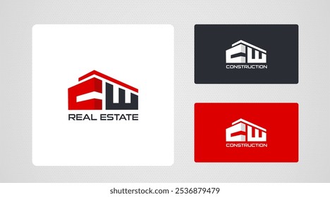 CW Real Estate or Warehouse logo Template 