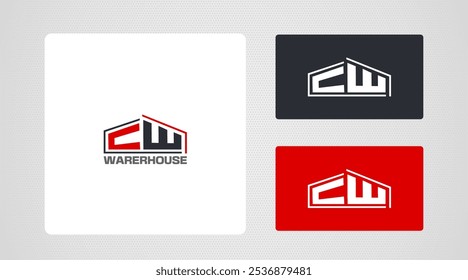 CW Real Estate or Warehouse logo Template 